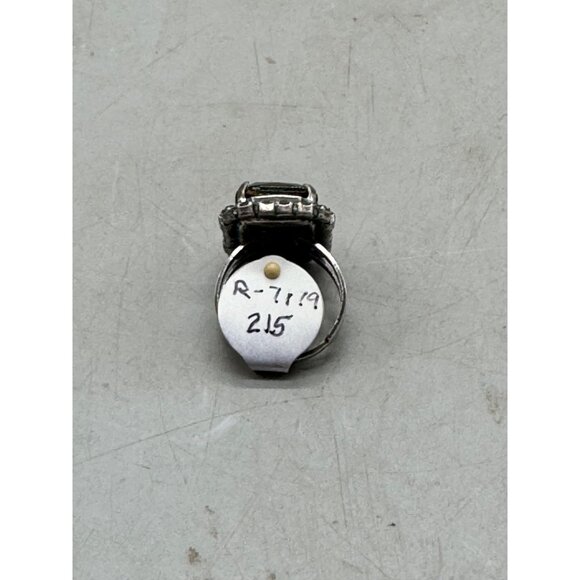 Mariana handmade green crystal stone adjustable ring silver tone one size READ N - Picture 5 of 5